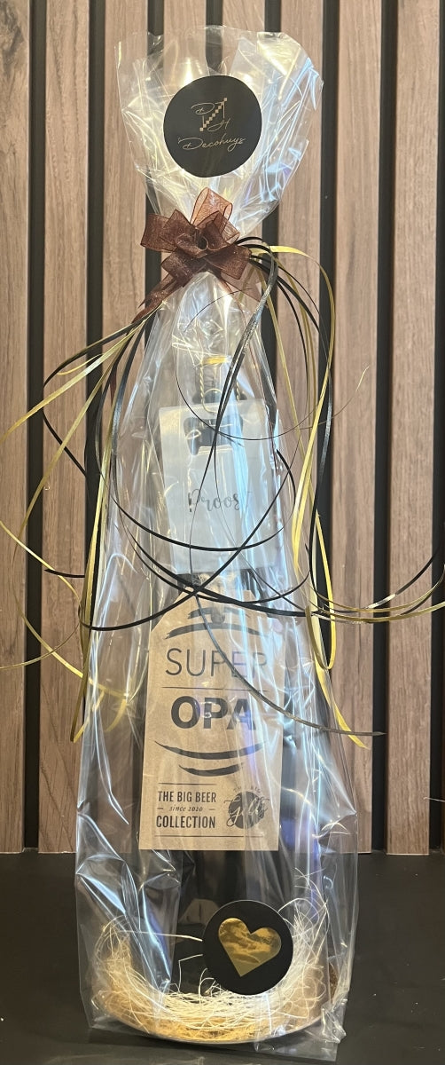 Pakket Opa- Bierfles XL+flesopener