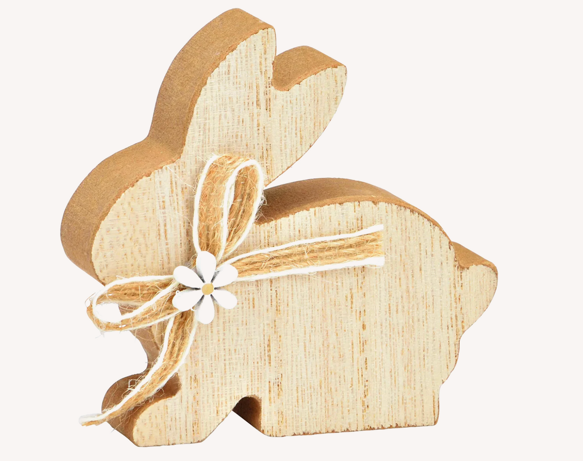 Konijn natuurlijk hout 8x8x2cm