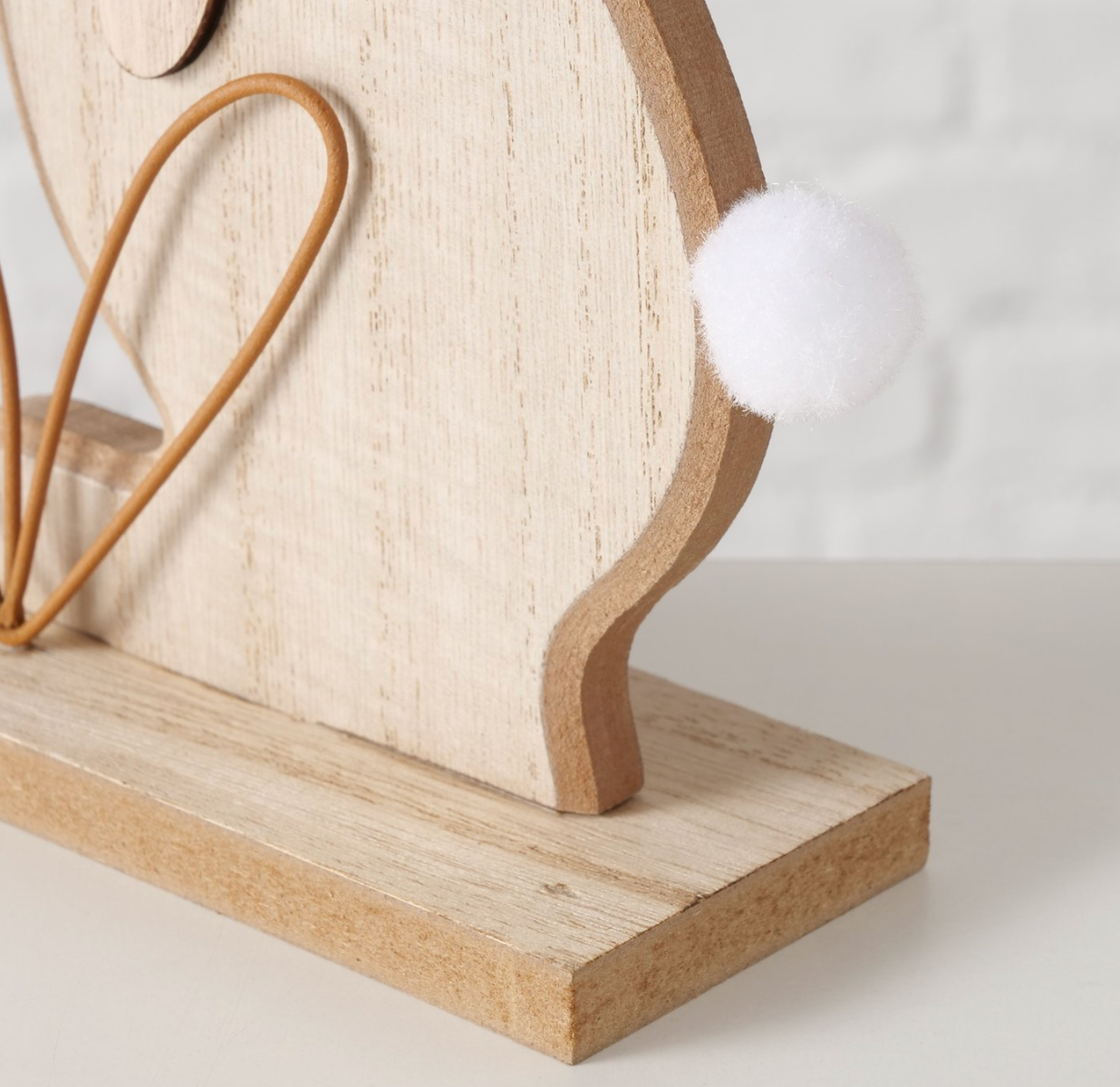Konijn Rinel hout bruin ijzer set van 2