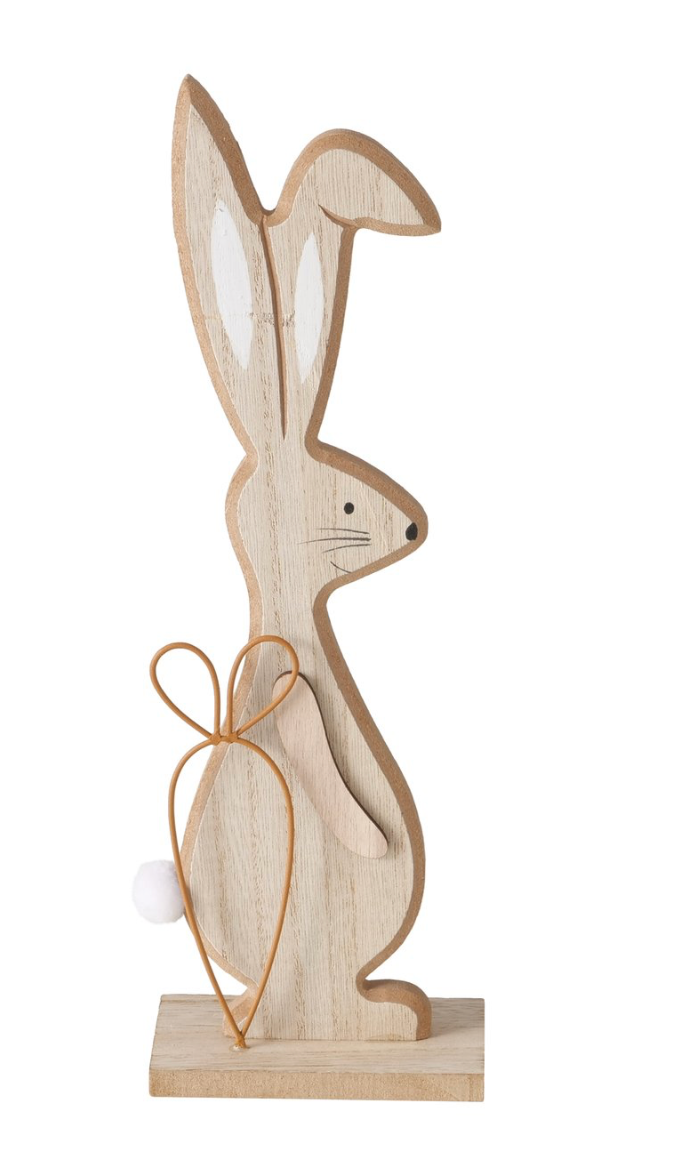 Konijn Rinel hout bruin ijzer set van 2