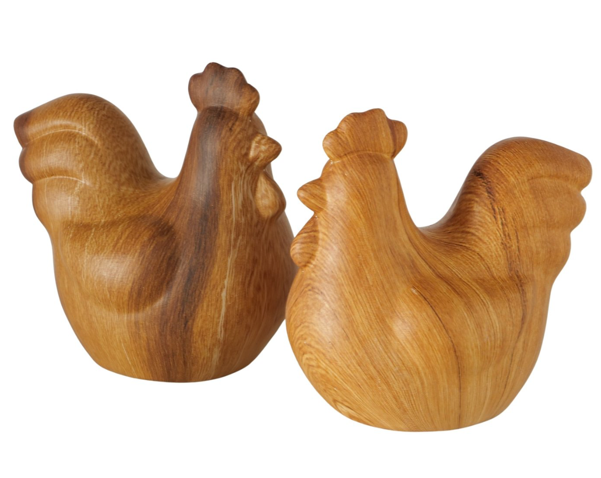 Boltze- Figuur Kip Keramiek bruin H 9,5cm
