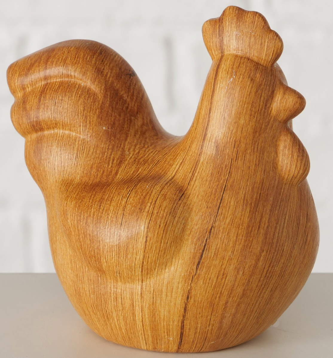 Boltze- Figuur Kip Keramiek bruin H 9,5cm