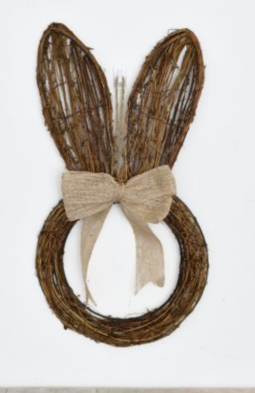 Rotan Krans Konijn Strik 44 cm