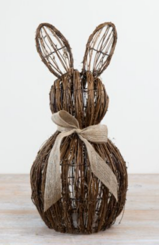 Rotan Konijn met strik  H50cm