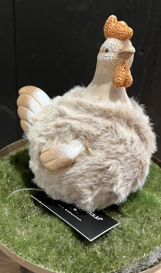 Kip Fluffy zittend Pien bruin