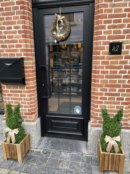 Deco Plant op voet groen Konijn met strik H75cm