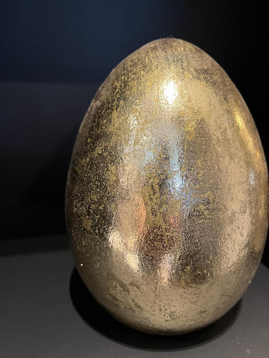 Keramische Ei goud 9x17x9 cm Large