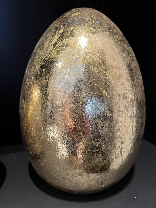 Keramische Ei goud 12x21x12 cm X-Large