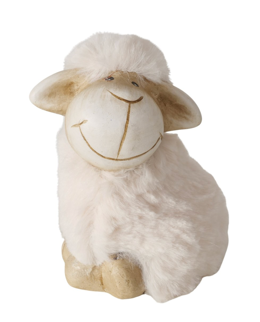 Schaap terracota Textiel H10 cm