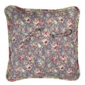 Sierkussen  bloemen 40x40 cm polyester met strikjes