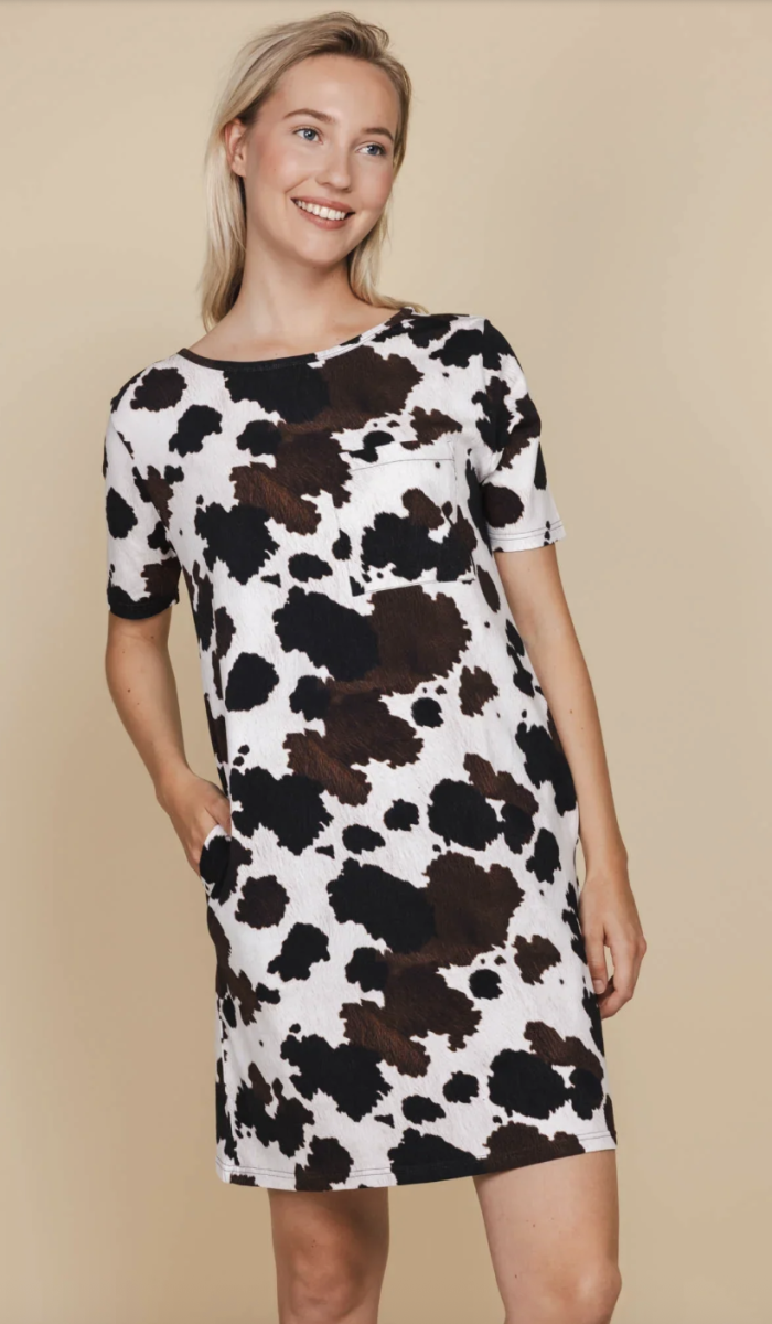 Cow T-Shirt Dress Women