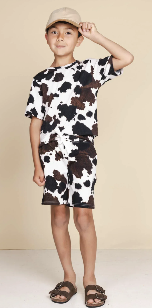 Cow T-Shirt & Korte Broek Set Kids