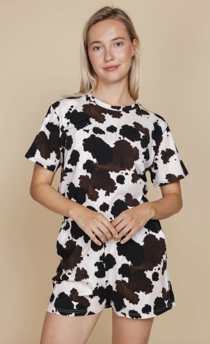 Cow T-Shirt & Shorts set Dames