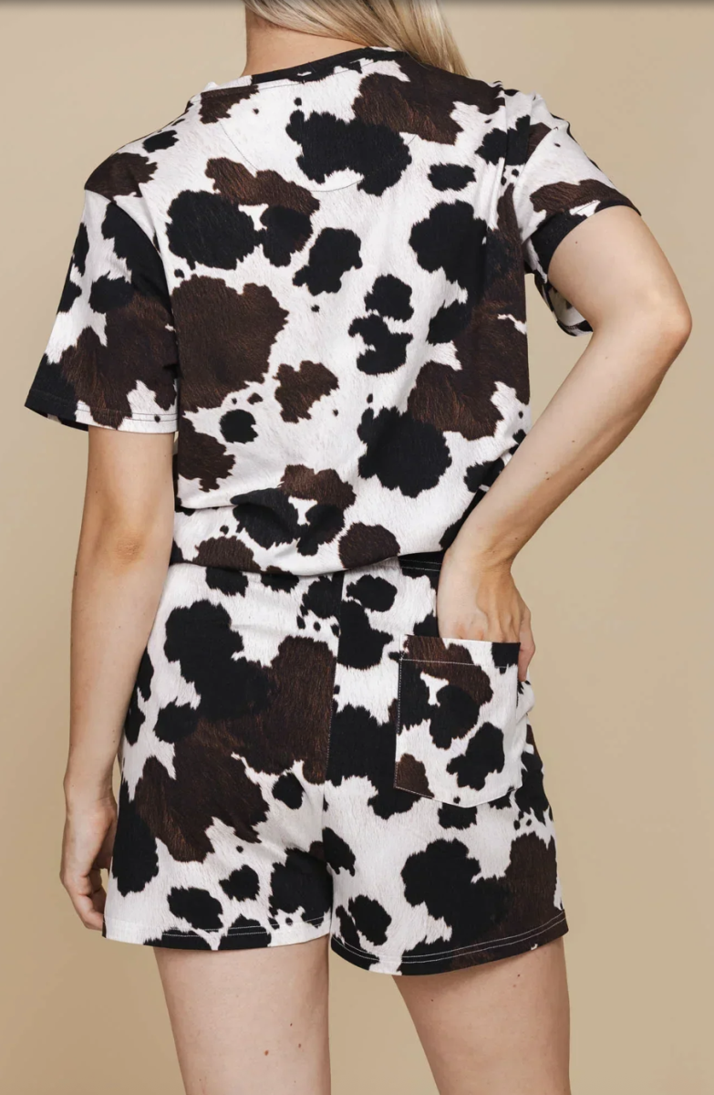 Cow T-Shirt & Shorts set Dames