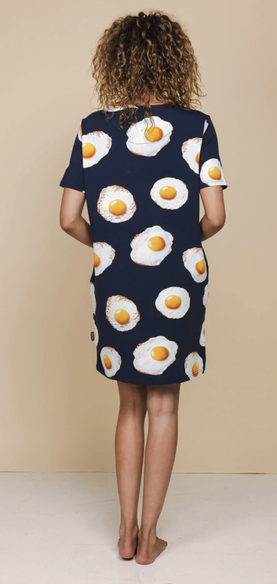 Eggs Navy T-Shirt Dress Women