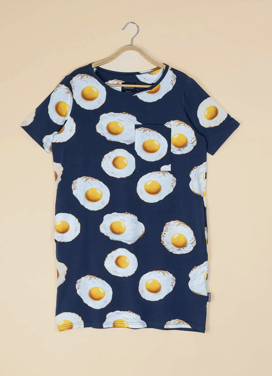Eggs Navy T-Shirt Dress Women