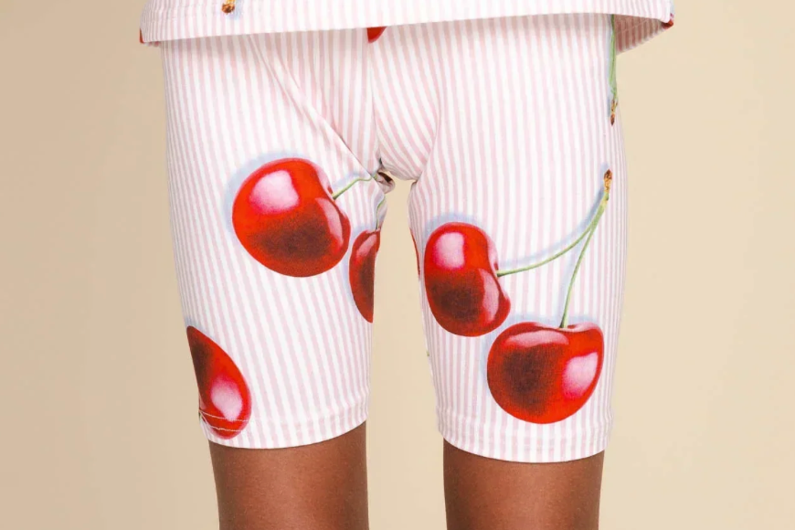 Mon Cherry Cropped T-shirt & Biker Shorts Kids