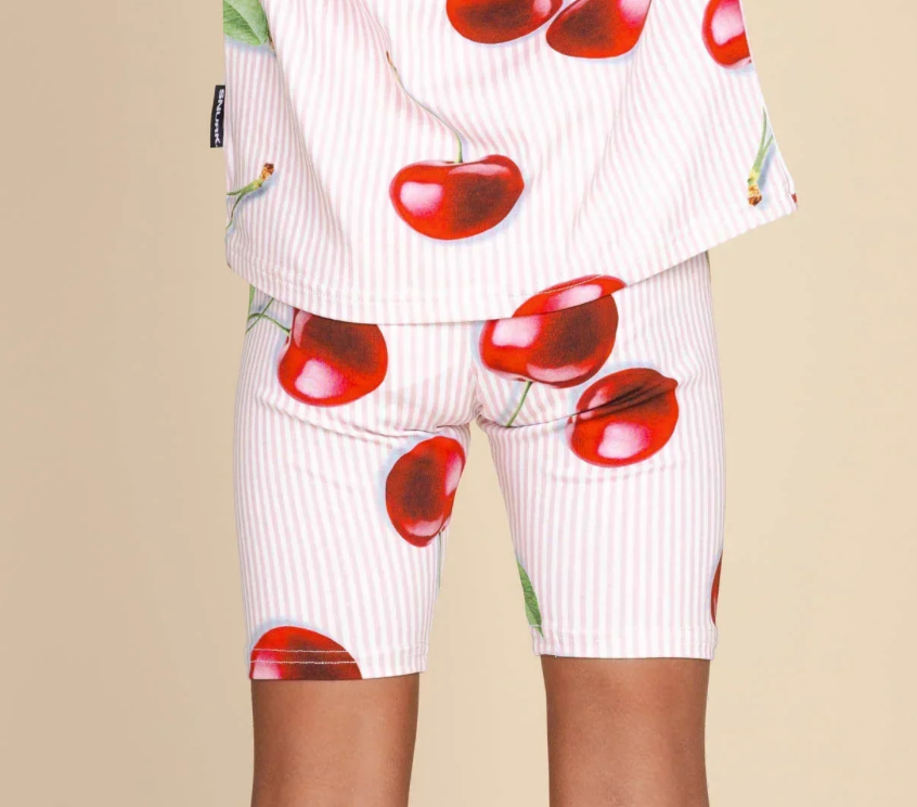Mon Cherry Cropped T-shirt & Biker Shorts Kids