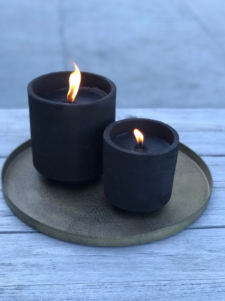 Buitenkaars Terracotta Black Ø 14x15cm