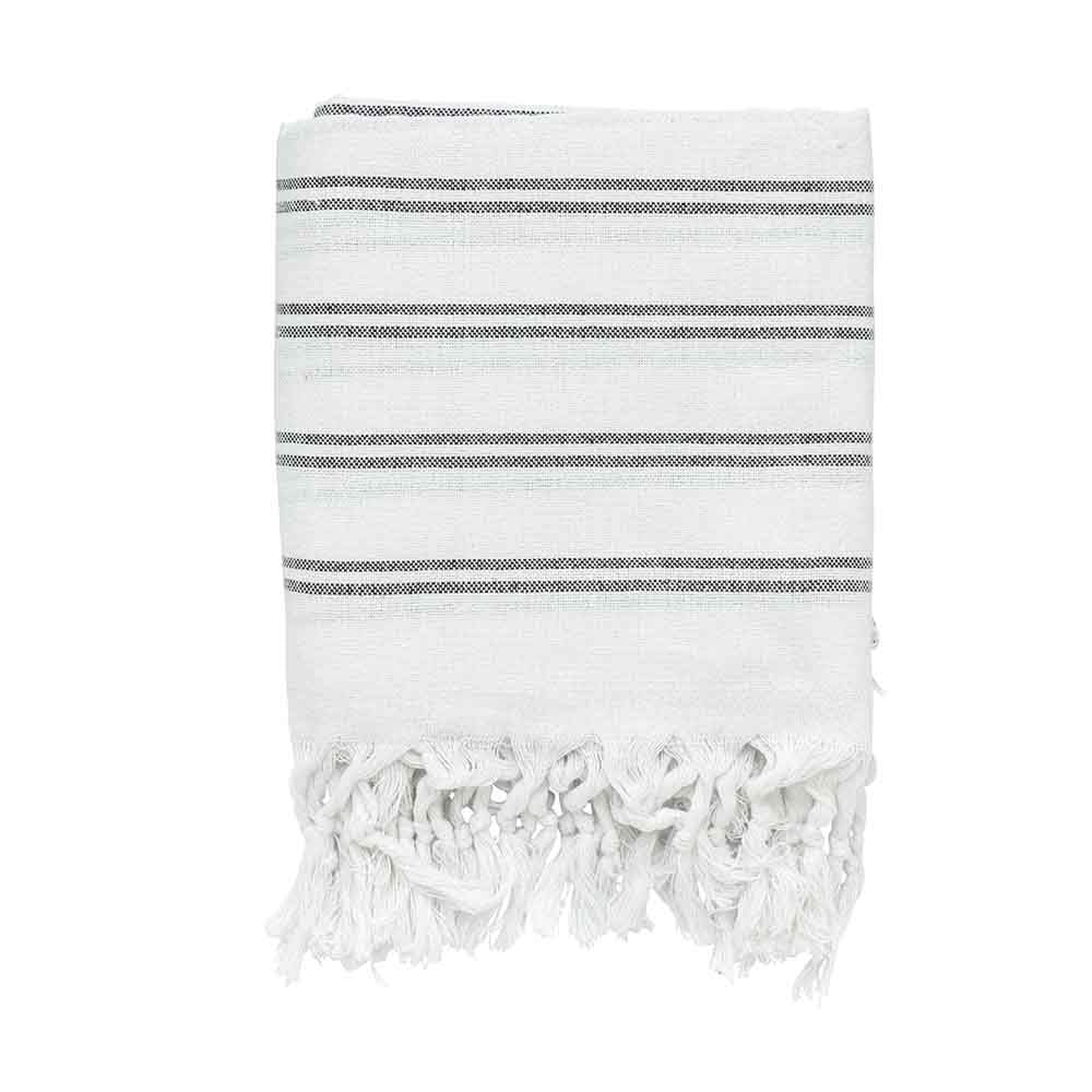 Original Home-Kleed/Doek gerecycled Wit Striped Zwart