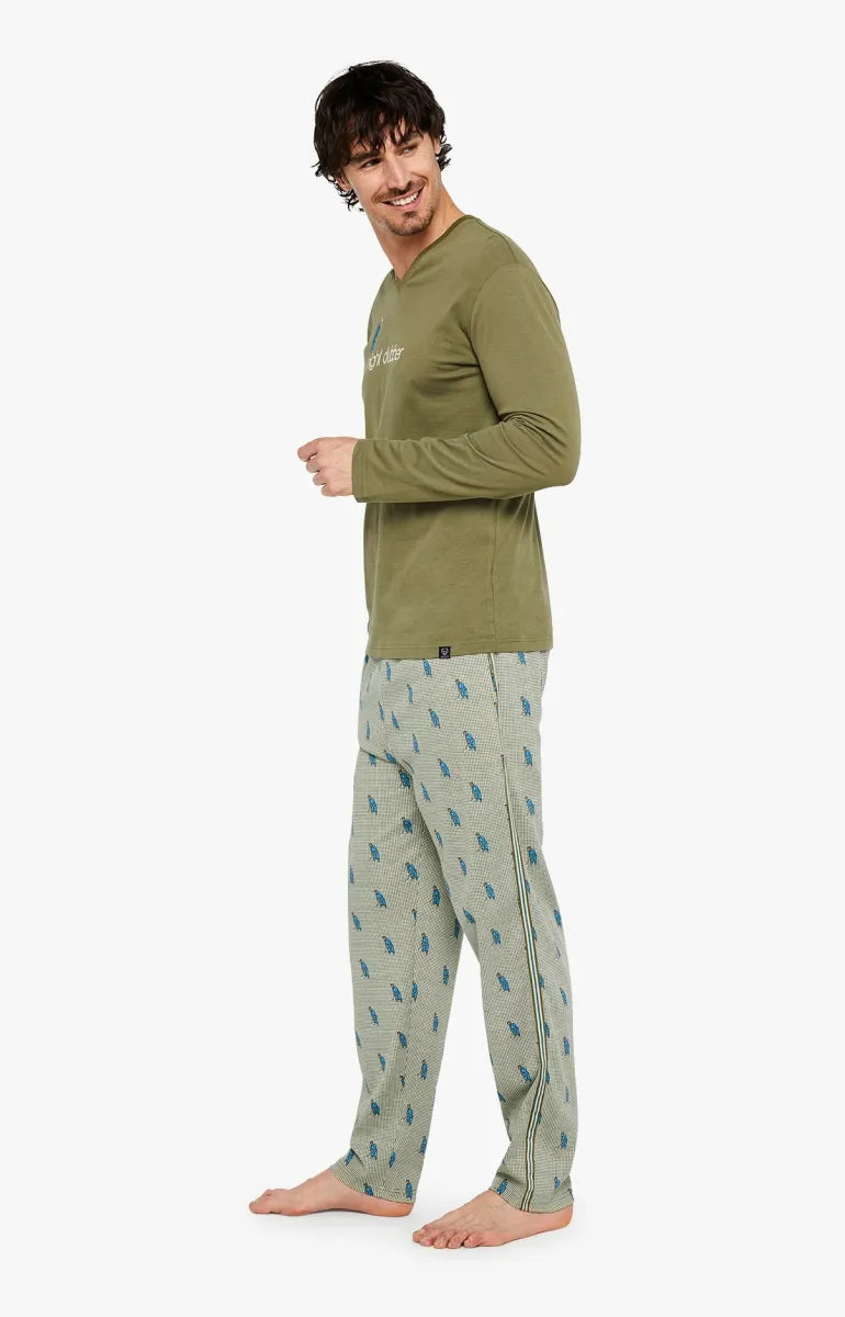 Arthur- Heren Pyjama Lange Mouw Interlock Zac Kaki