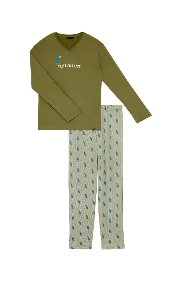 Arthur- Heren Pyjama Lange Mouw Interlock Zac Kaki