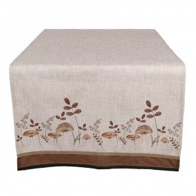 Tafelloper 50x140 cm  Beige Bruin Paddestoelen