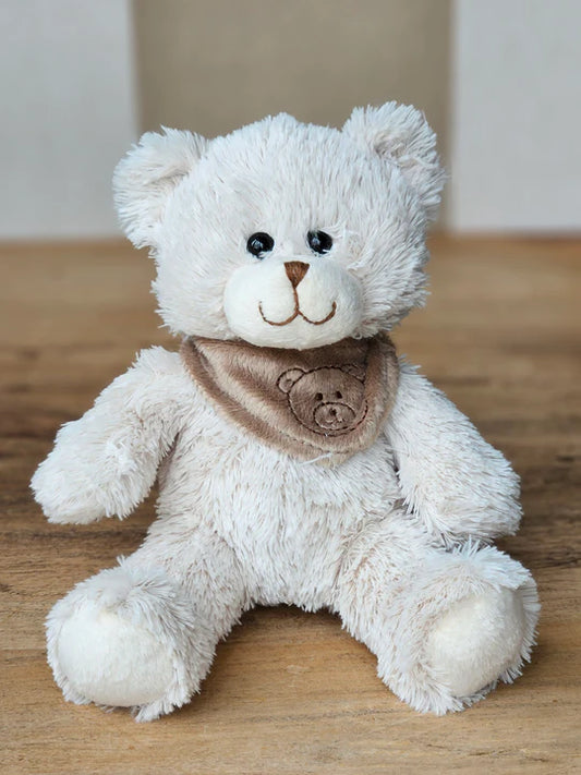 Teddy Beer wit met sjaal 23cm