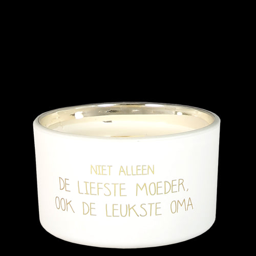 SOJAKAARS WIT- Liefste Moeder & leukste oma Geur Fresh Cotton