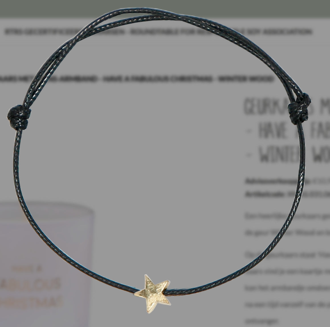 Geurkaars met wens- Armband Christmas