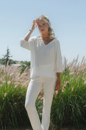 Alice et Maman Dames Pyjama Hanna Katoen Wit