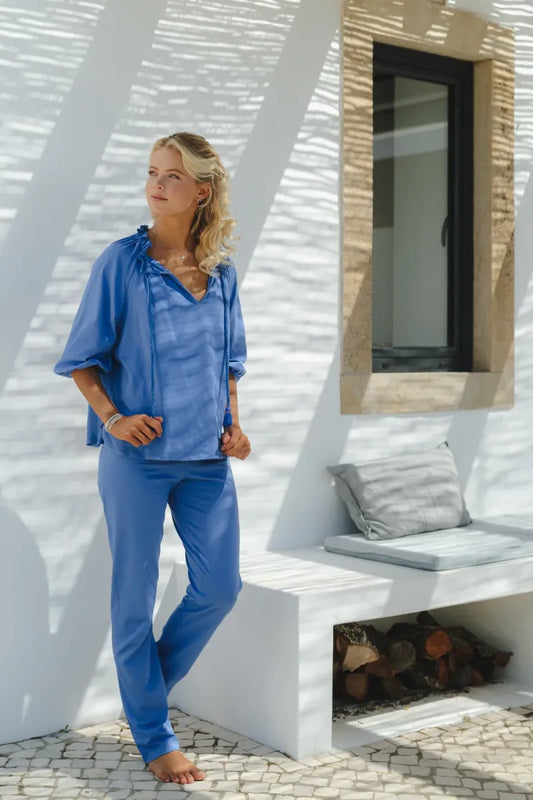 Alice et Maman Dames Pyjama Hanna Kobalt blauw