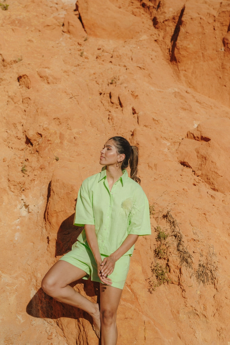 Alice et Maman Dames Hilda Top & Short Summer Green