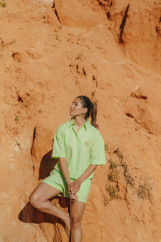 Alice et Maman Dames Hilda Top & Short Summer Green