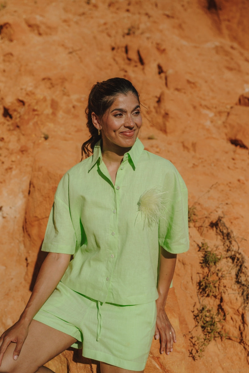 Alice et Maman Dames Hilda Top & Short Summer Green