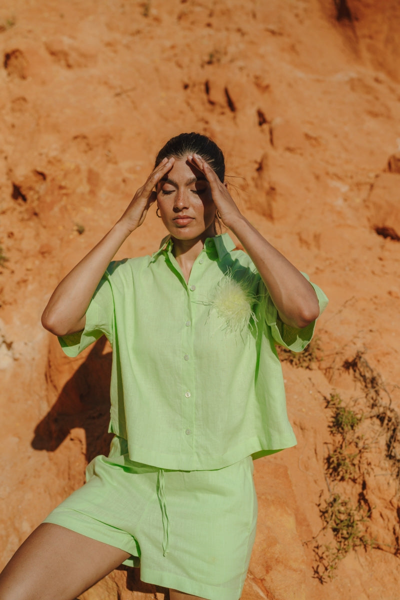 Alice et Maman Dames Hilda Top & Short Summer Green