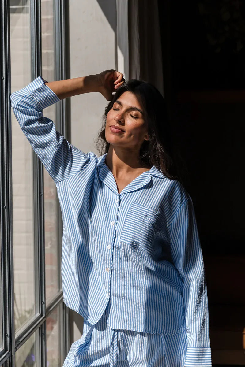 Alice et Maman Dames Henriette Pyjama Cornflower blue