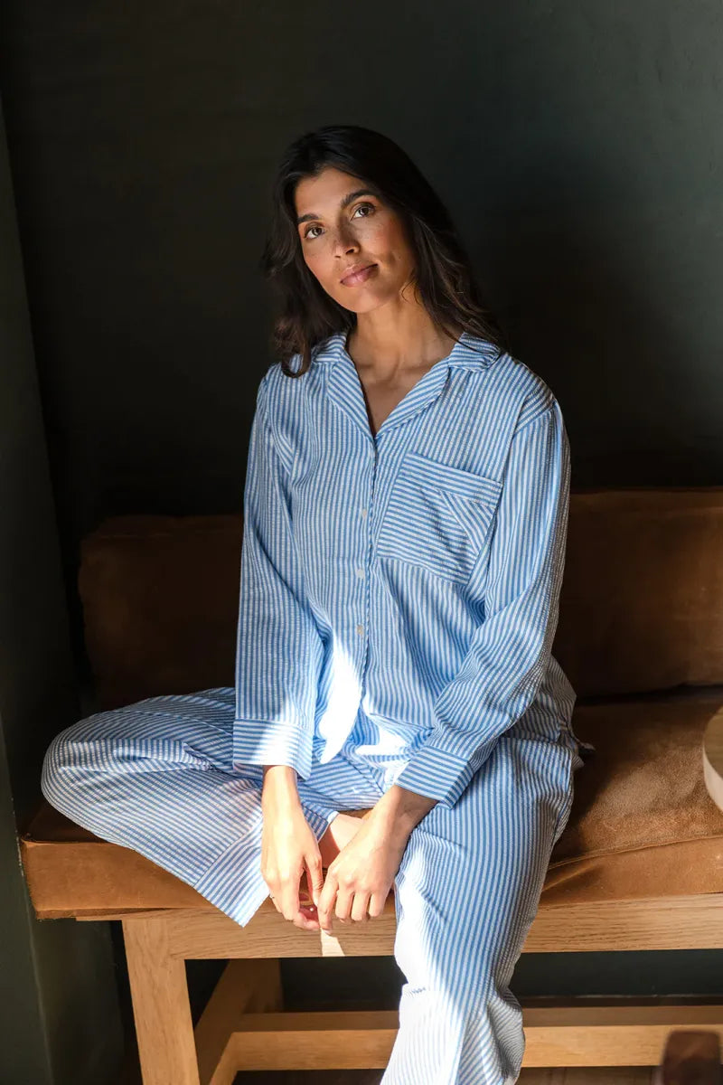 Alice et Maman Dames Henriette Pyjama Cornflower blue