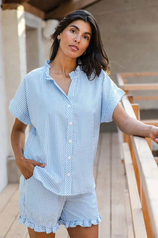 Alice et Maman- Dames Top&Shorts Algarve Cornflower blue