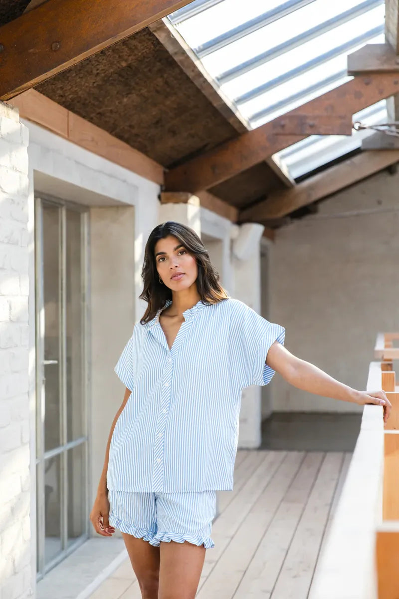 Alice et Maman- Dames Top&Shorts Algarve Cornflower blue