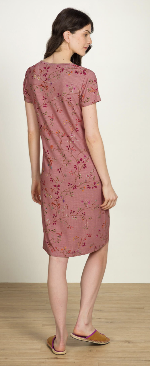 Djoy Nightdress Bodhi Flowers Donkerroze