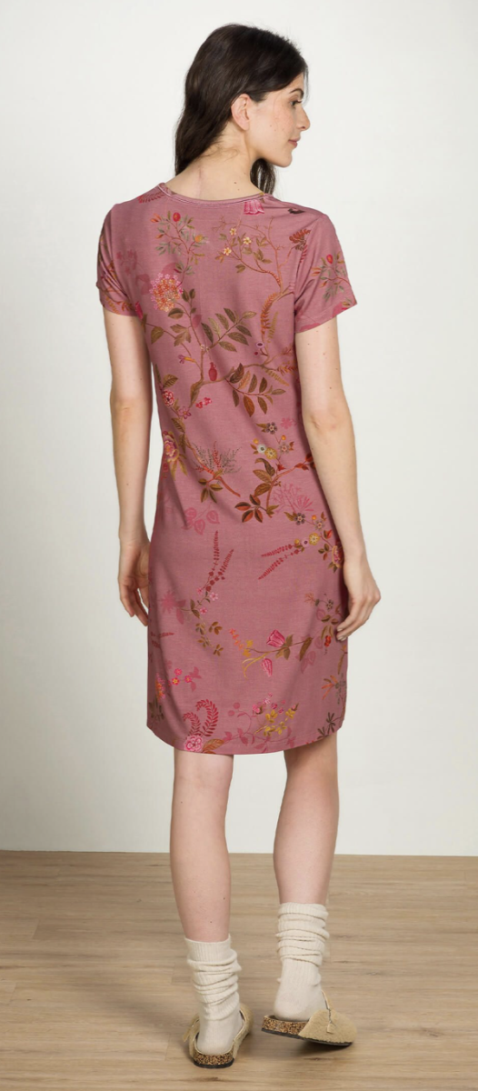 Djoy Nightdress Bodhi Flowers Donkerroze