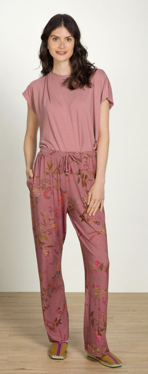 Belin Lange Broek Bodhi Flower Donkerroze