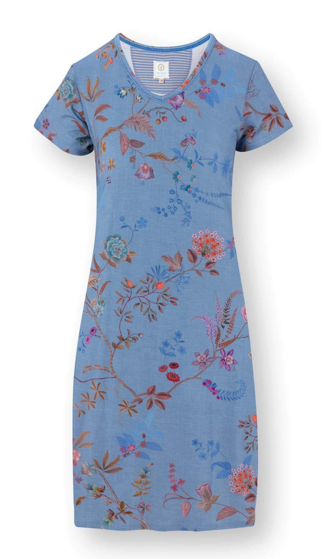 Djoy Nightdress Bodhi Flowers Blauw