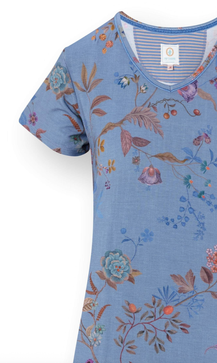 Djoy Nightdress Bodhi Flowers Blauw