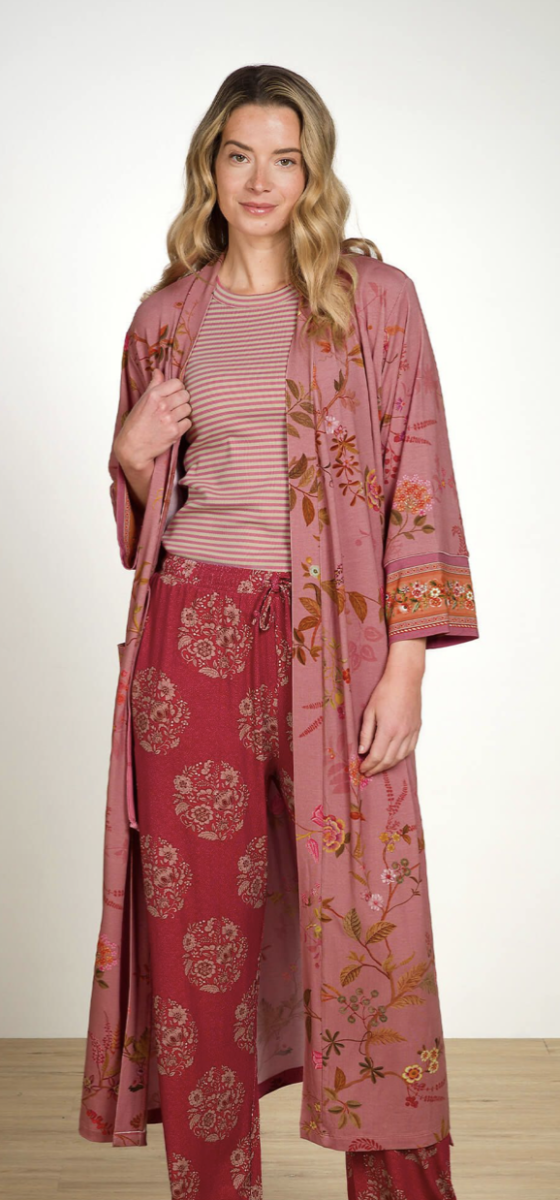 Kimono Noa Bodhi Flower Donkerroze