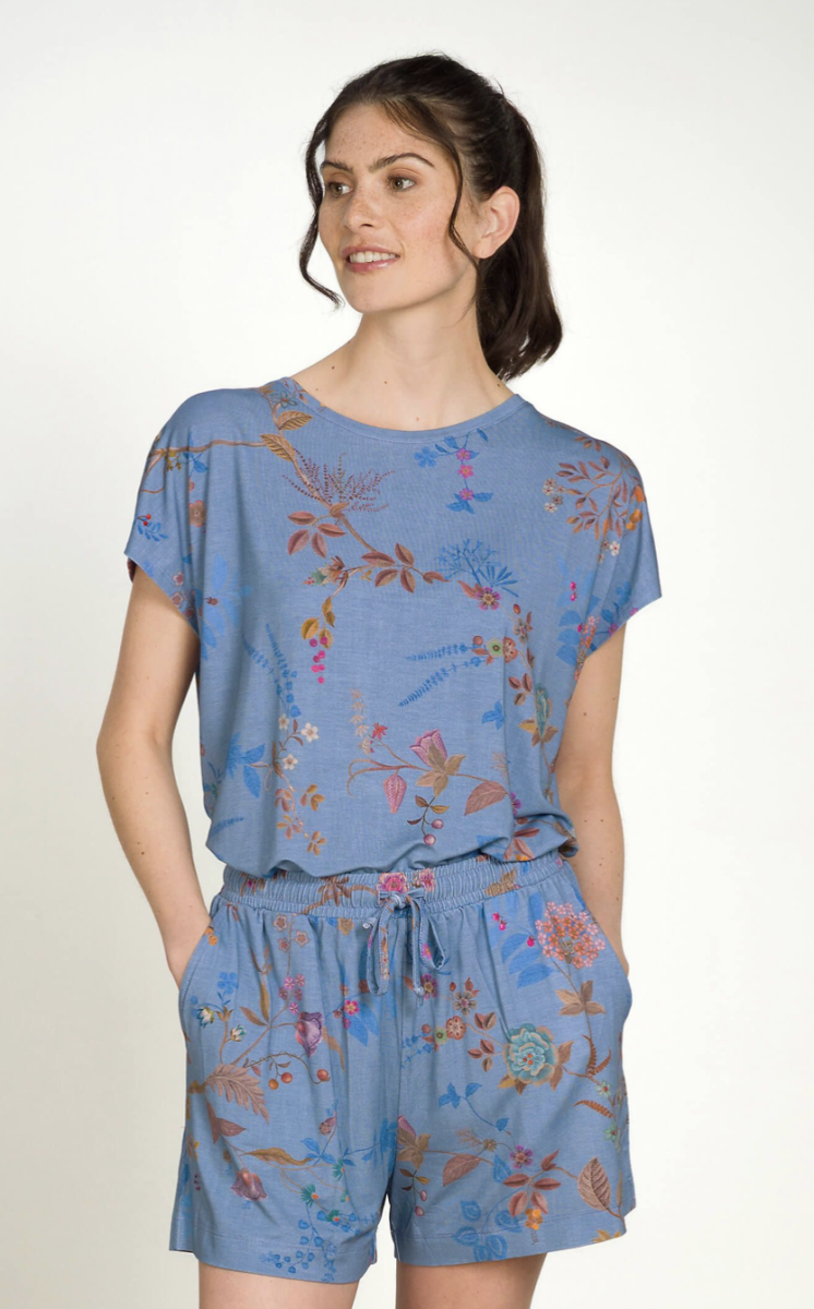 Tatum Korte Top Bodhi Flower Blauw