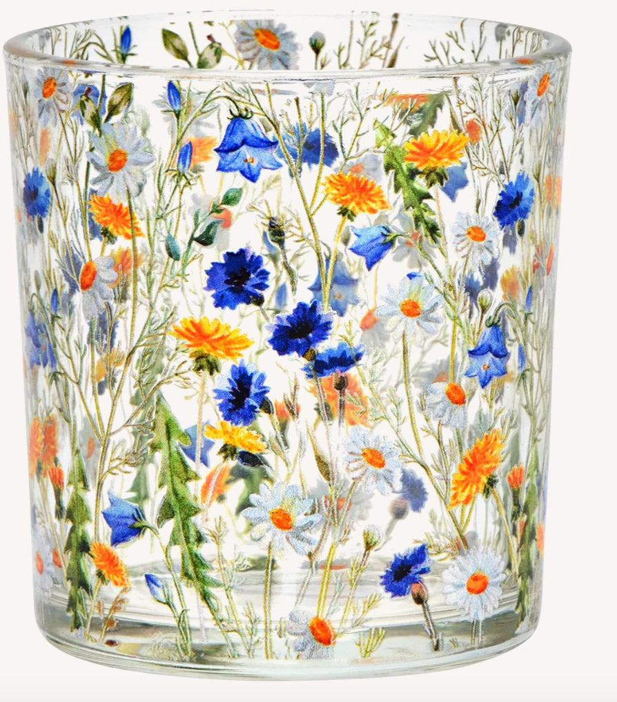Windlicht Bloemen Glas floral Small 7x8x7cm