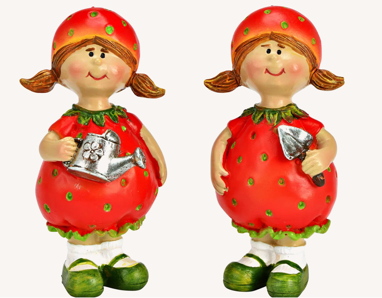 Aardbeienfiguur rood/groen 5x9x4 cm