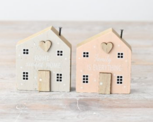 Houten huisje 8cm Home sweet home